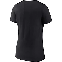 T-shirt à col en V pour femme Fanatics Black Temple Owls Campus