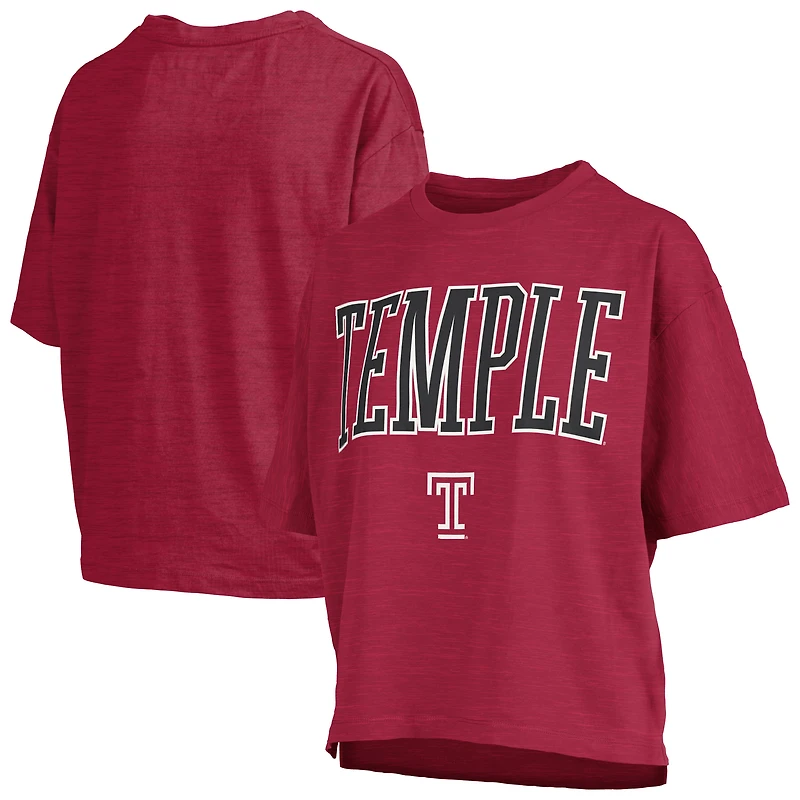 Women's Pressbox  Crimson Temple Owls Nelson T-Shirt