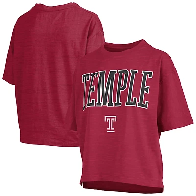 Women's Pressbox  Crimson Temple Owls Nelson T-Shirt