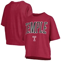 Women's Pressbox  Crimson Temple Owls Nelson T-Shirt