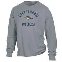 Men's ComfortWash Gray Tennessee Chattanooga Mocs Arch Logo Garment Dyed Long Sleeve T-Shirt