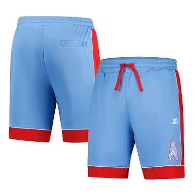 Short Starter bleu clair pour homme avec logo vintage préféré des fans Tennessee Oilers