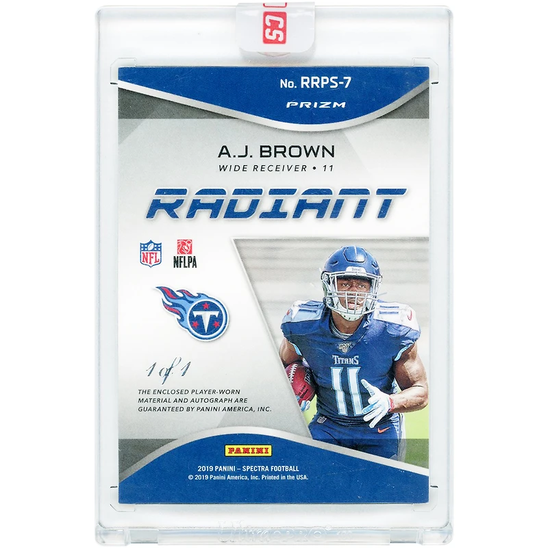 A.J. Brown Tennessee Titans Autographed 2019 Panini Spectra RPA Gold Prizm #RRPS-7 #1/1 Rookie Card
