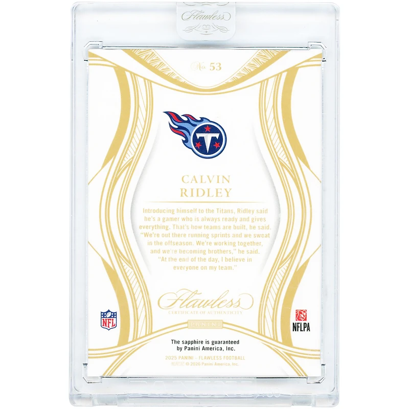 Calvin Ridley Tennessee Titans 2025 Panini Flawless Sapphire Gem #53 #9/20 Card