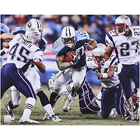 Eddie George Tennessee Titans Autographed 16" x 20" Run vs. New England Patriots Photograph