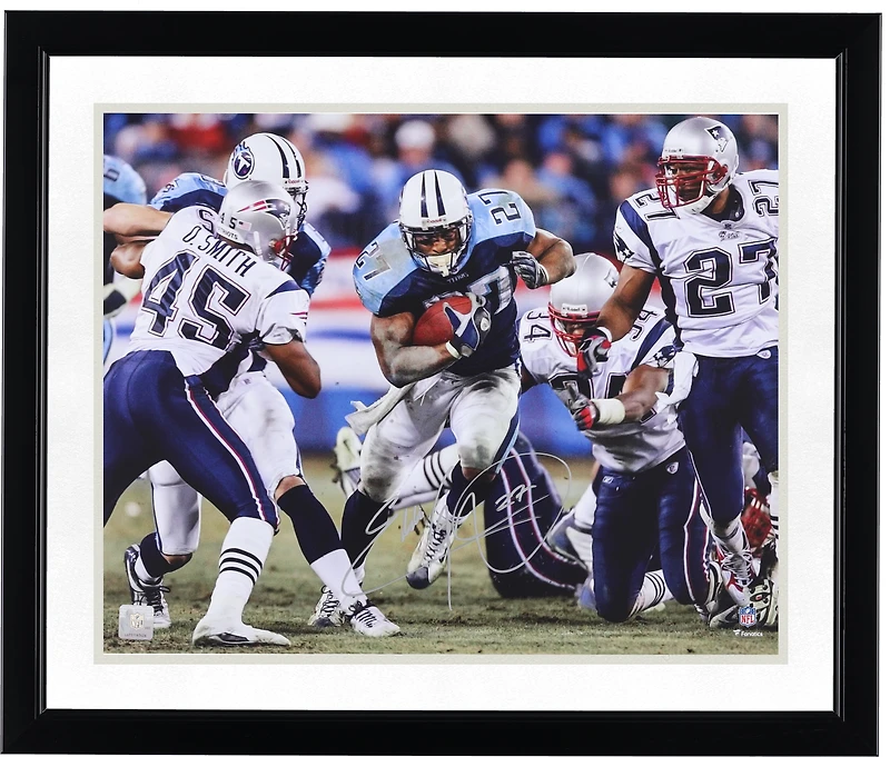 Eddie George Tennessee Titans Autographed 16" x 20" Run vs. New England Patriots Photograph