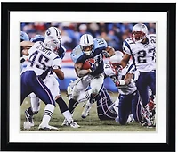 Eddie George Tennessee Titans Autographed 16" x 20" Run vs. New England Patriots Photograph