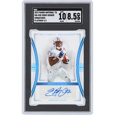 Carte Panini National Treasures Platinum #SIG-EGE #1/1 SGC authentifiée 8,5/10 autographiée par Eddie George Tennessee Titans 2023
