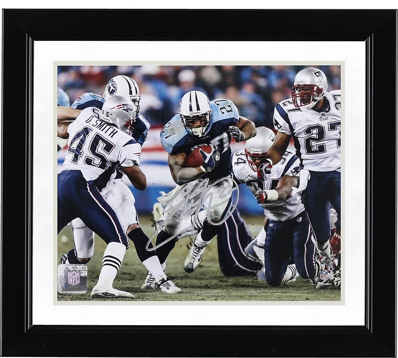 Eddie George Tennessee Titans Autographed 8" x 10" Run vs. New England Patriots Photograph