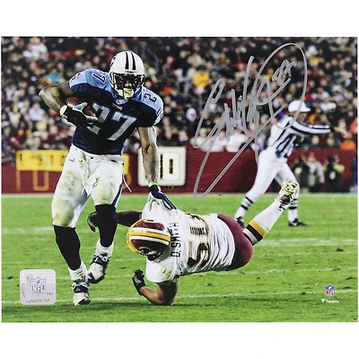 Eddie George Tennessee Titans Autographed 8" x 10" Stiff Arm vs. Washington Photograph