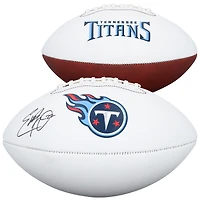 Ballon de football américain Franklin White Panel autographié par Eddie George des Titans du Tennessee