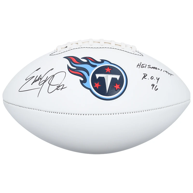 Eddie George Tennessee Titans Autographed Franklin White Panel Football with Multiple Inscriptions