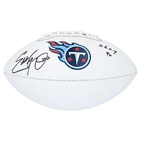 Ballon de football Franklin White Panel autographié par Eddie George, Tennessee Titans, avec inscription « OROY 96 »