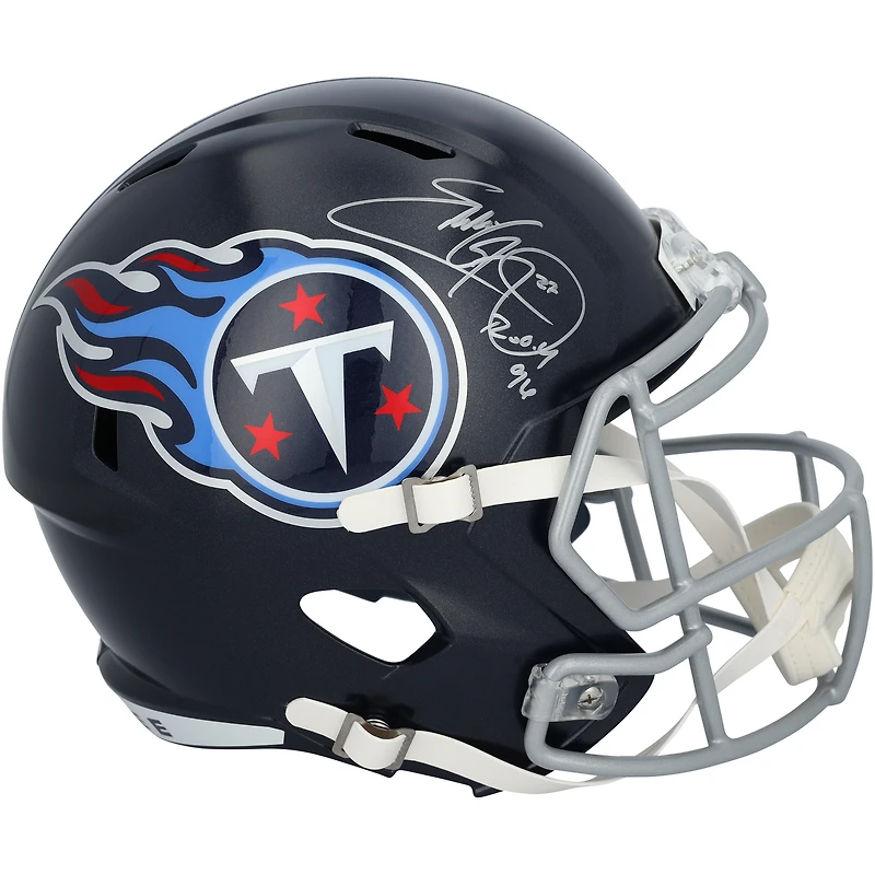Casque réplique Riddell Speed autographié par Eddie George des Tennessee Titans avec inscription « ROY 96 »