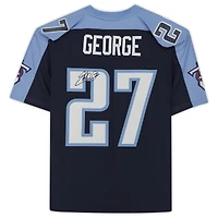 Maillot réplique autographié par Eddie George Tennessee Titans de Mitchell & Ness