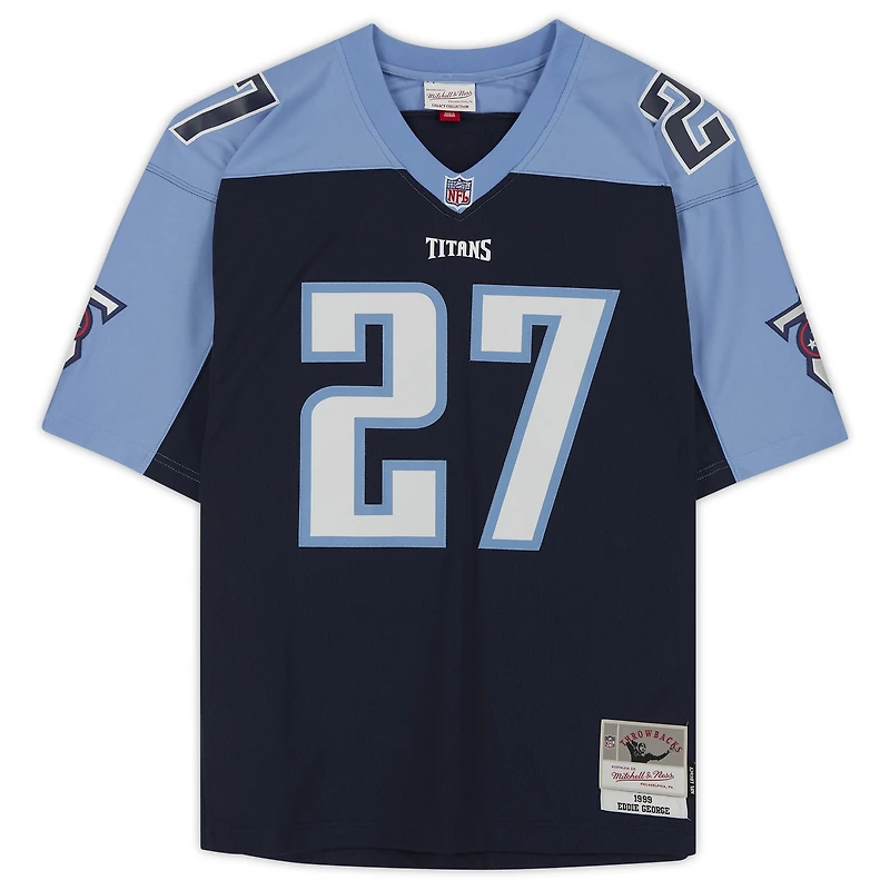 Maillot réplique autographié par Eddie George Tennessee Titans de Mitchell & Ness