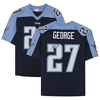 Maillot réplique autographié par Eddie George Tennessee Titans de Mitchell & Ness