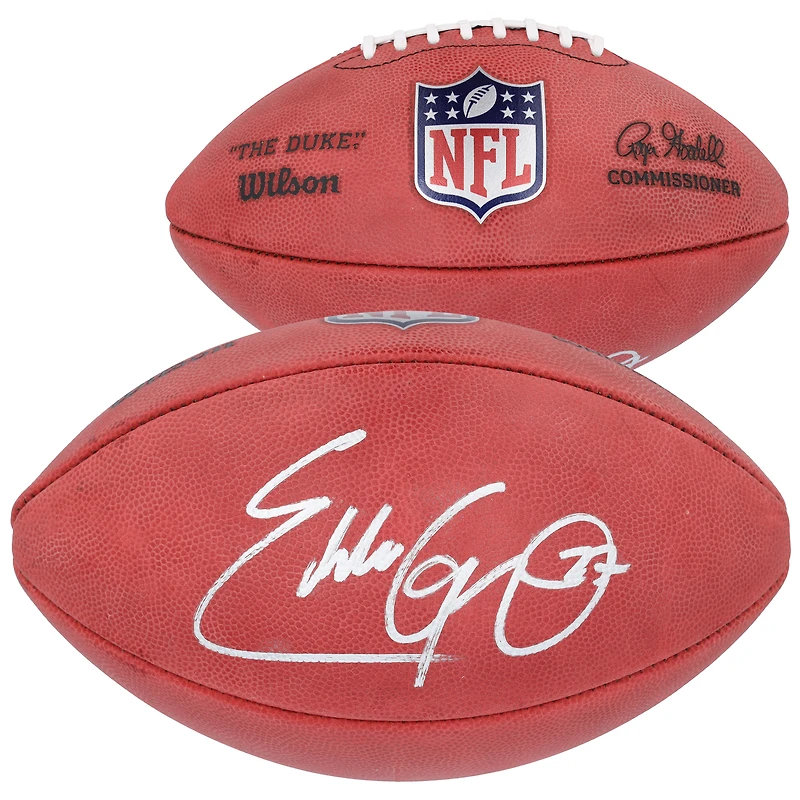 Ballon de football Wilson Duke en couleur autographié par Eddie George, Tennessee Titans