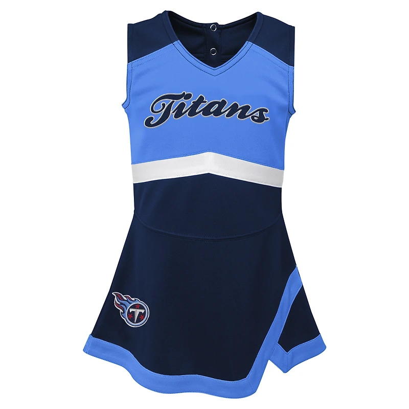 Girls Toddler Navy Tennessee Titans Cheer Captain Dress with Bloomers