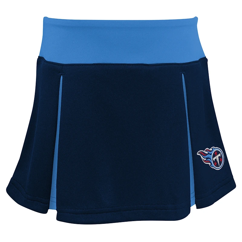 Girls Toddler Navy Tennessee Titans Spirit Cheer Two-Piece Cheerleader Set with Bloomers