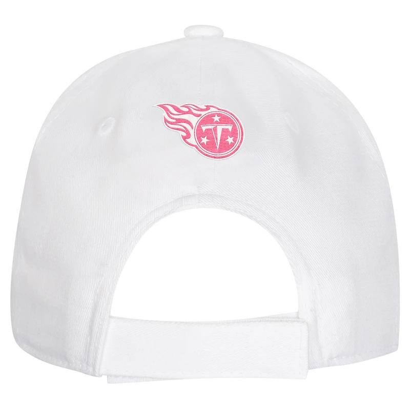 Girls Youth Tennessee Titans All White Structured Adjustable Hat