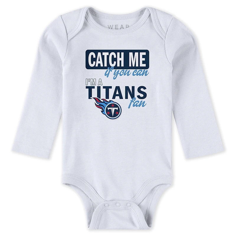 Infant & Newborn WEAR by Erin Andrews Tennessee Titans Three-Piece Turn Me Around Bodysuits Pant Set