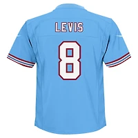 Maillot de jeu Nike Will Levis bleu clair pour enfant des Titans du Tennessee, joueur remplaçant