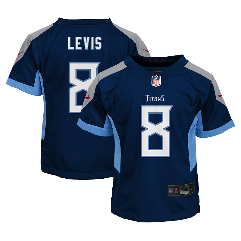Maillot de jeu Nike Will Levis bleu marine Tennessee Titans pour bébé