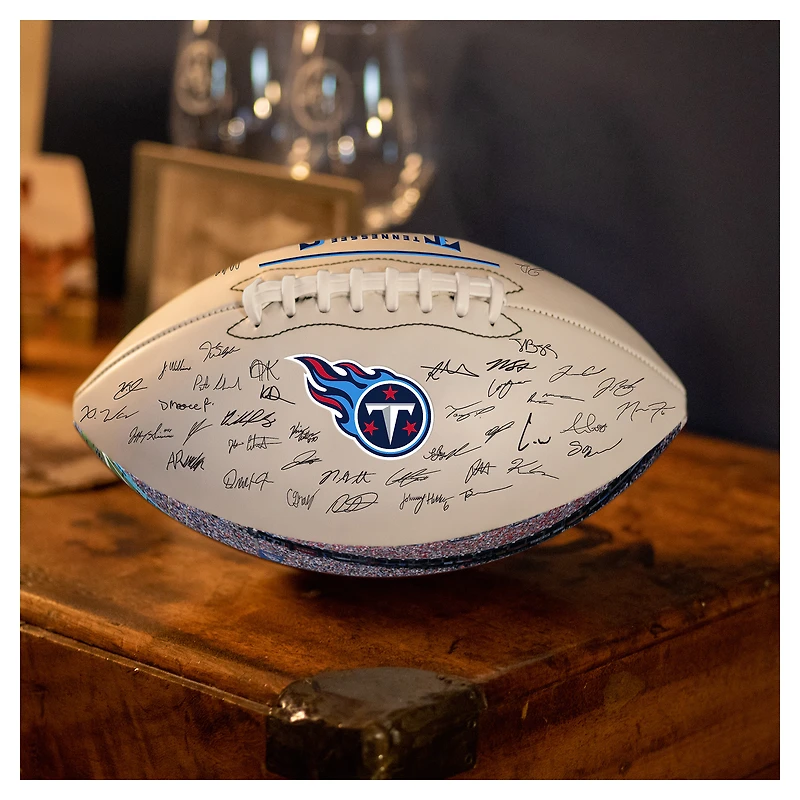 Ballon de football autographié et signé Logo Brands Tennessee Titans 2025