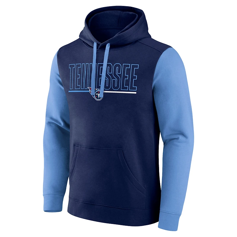 Sweat à capuche enfiler Fanatics bleu marine Tennessee Titans Big & Tall Outline pour hommes