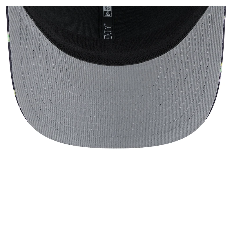 Men's New Era Navy/Black Tennessee Titans Adventure Drinks Pattern 9SEVENTY Stretch-Snap Hat