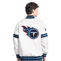 Men's Starter  White Tennessee Titans Scout Full-Snap Varsity Jacket
