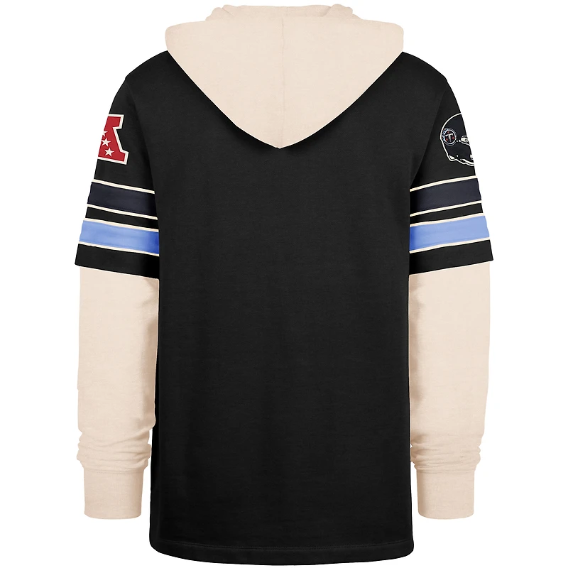 Men's '47  Black Tennessee Titans Split Zone Cornerback Duo Hoodie