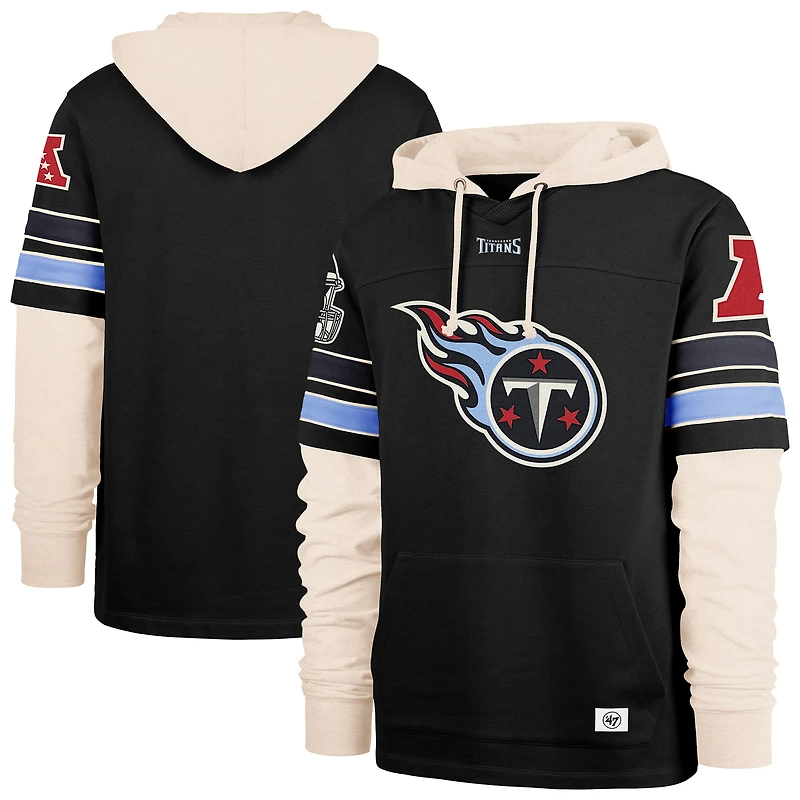 Men's '47  Black Tennessee Titans Split Zone Cornerback Duo Hoodie