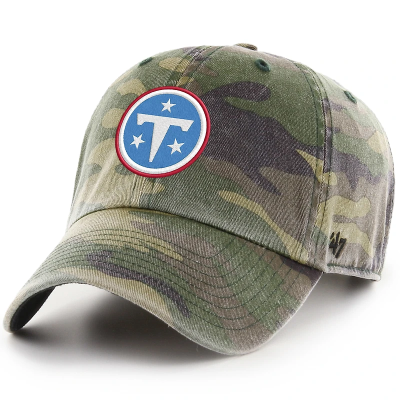 Men's '47 Camo Tennessee Titans Clean Up Adjustable Hat