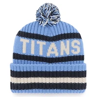 Bonnet en tricot à revers Bering '47 Tennessee Titans bleu clair pour hommes avec pompon