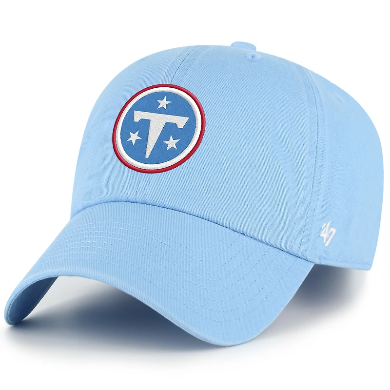 Men's '47  Light Blue Tennessee Titans Primary Logo Clean Up Adjustable Hat