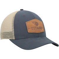 Casquette réglable de camionneur en cuir brut '47 marine/naturel Tennessee Titans pour hommes