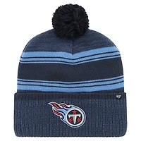 Bonnet en tricot à revers Fadeout '47 Navy Tennessee Titans pour hommes avec pompon