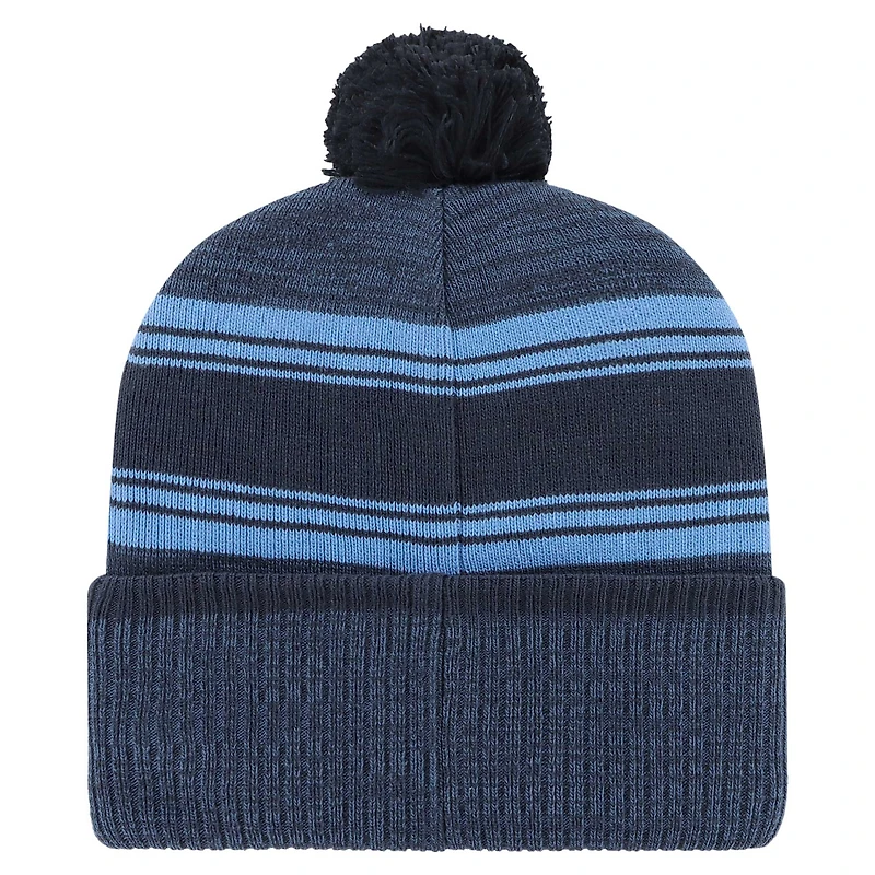 Bonnet en tricot à revers Fadeout '47 Navy Tennessee Titans pour hommes avec pompon