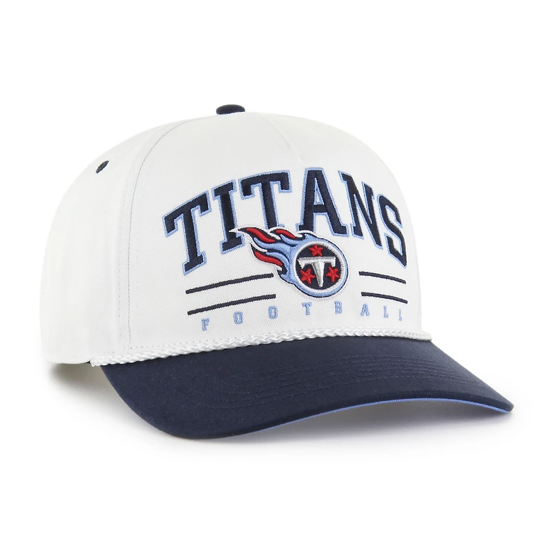 Casquette ajustable bicolore Roscoe Hitch pour homme, modèle 1947, blanc/bleu marine, des Titans du Tennessee
