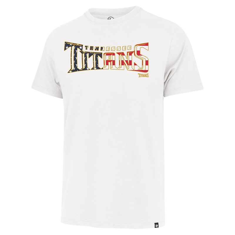T-shirt Franklin '47 blanc avec drapeau des Titans du Tennessee pour hommes