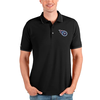 Polo Affluent noir Antigua pour homme des Titans du Tennessee