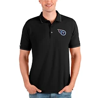 Polo Affluent noir Antigua pour homme des Titans du Tennessee
