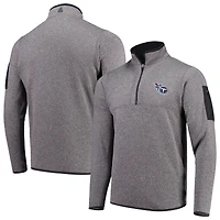 Men's Antigua Charcoal Tennessee Titans Fortune Quarter-Zip Pullover Jacket