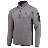 Men's Antigua Charcoal Tennessee Titans Fortune Quarter-Zip Pullover Jacket