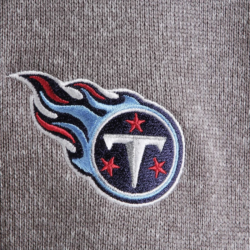 Men's Antigua Charcoal Tennessee Titans Fortune Quarter-Zip Pullover Jacket