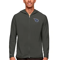Men's Antigua Charcoal Tennessee Titans Logo Legacy Full-Zip Hoodie