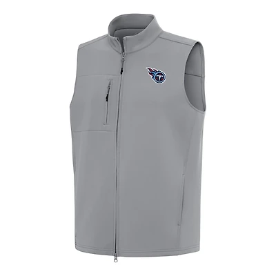 Men's Antigua Gray Tennessee Titans Demand Full-Zip Vest