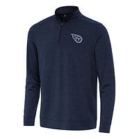 Men's Antigua Heather Navy Tennessee Titans Bright Quarter-Zip Top